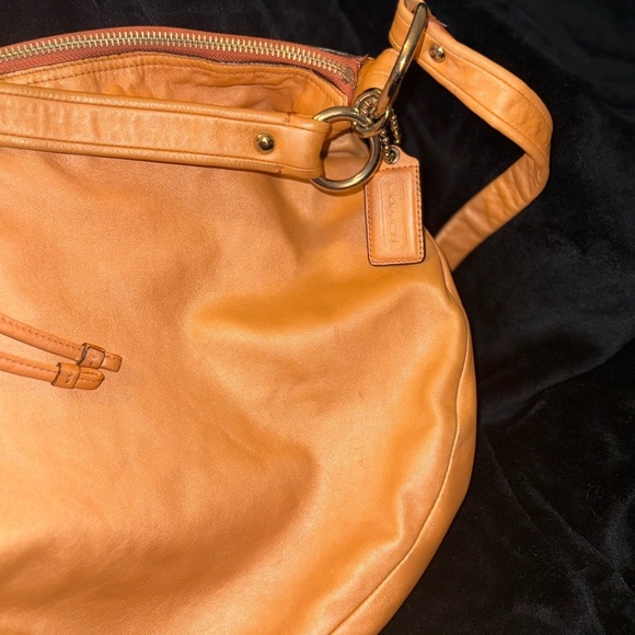 Coach Orange/Tan Leather Shoulder Bag - Picture 5 of 16